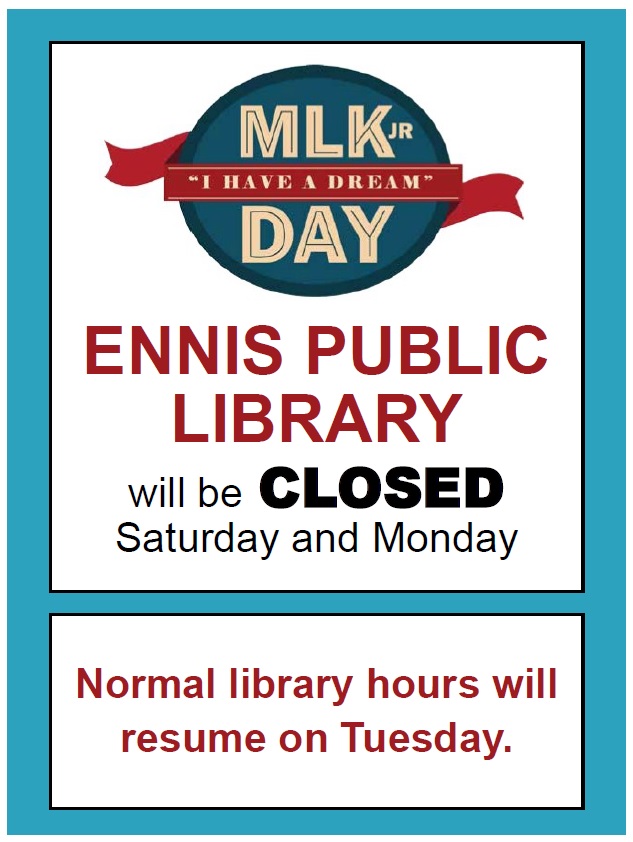 Official Website For The City Of Ennis, Texas - Library Closed